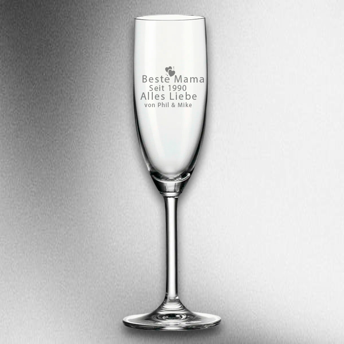 Sektglas „Beste Mama“ – personalisierbar mit Name & Jahr