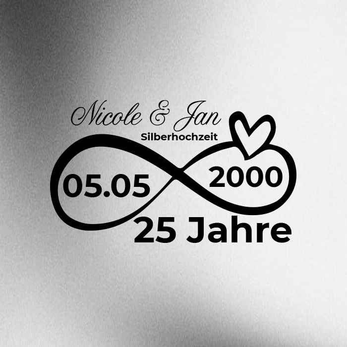 Schnapsglas „Silberhochzeit“ – personalisierbar mit Name & Datum – Bild 2