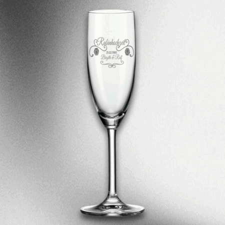 Sektglas „Rubinhochzeit“ – personalisierbar mit Namen & Datum