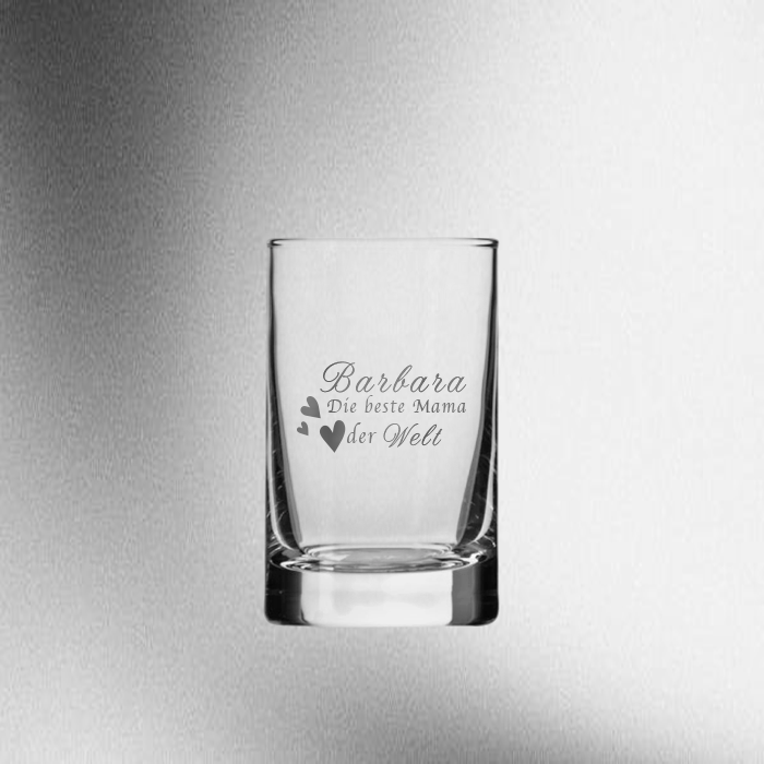 Schnapsglas „Beste Mama der Welt“ – personalisierbar mit Name