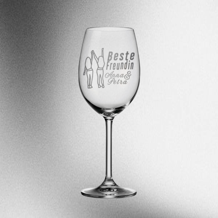 Weinglas „Beste Freundinnen“ – personalisierbar mit Name
