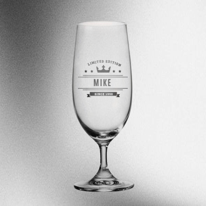 Pilsglas „Limited Edition“ – personalisierbar mit Name & Jahr